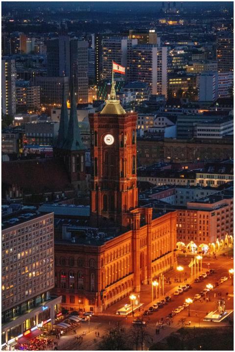 Stunning aerial nighttime view of the illuminated