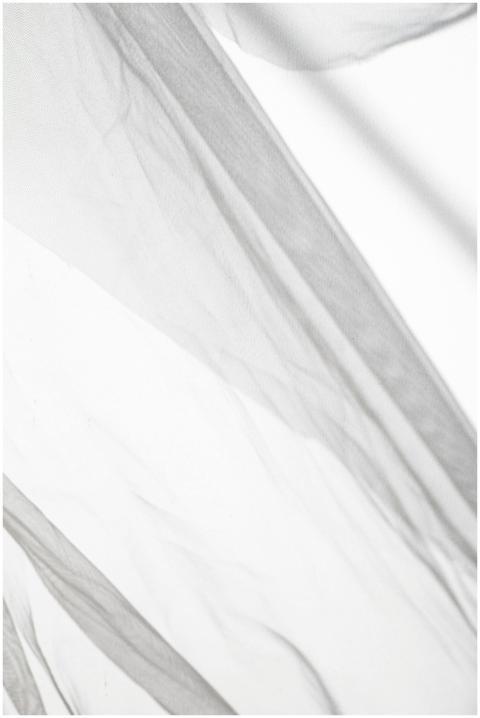 Delicate sheer fabric in black and white, creating