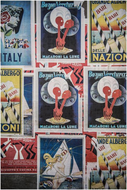 A vibrant collection of vintage Italian posters, s