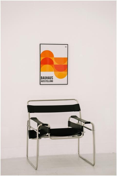 Bauhaus poster with geometric design above a sleek