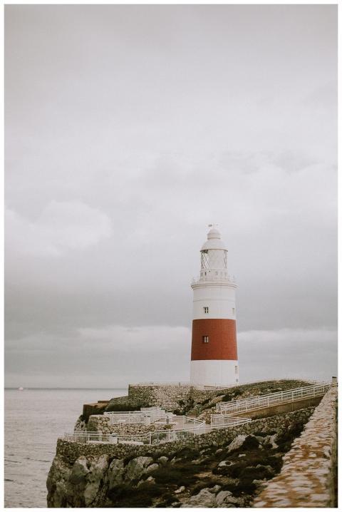 A tranquil scene of Gibraltar's famous lighthouse