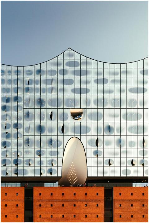 Modern architectural facade of the Elbphilharmonie