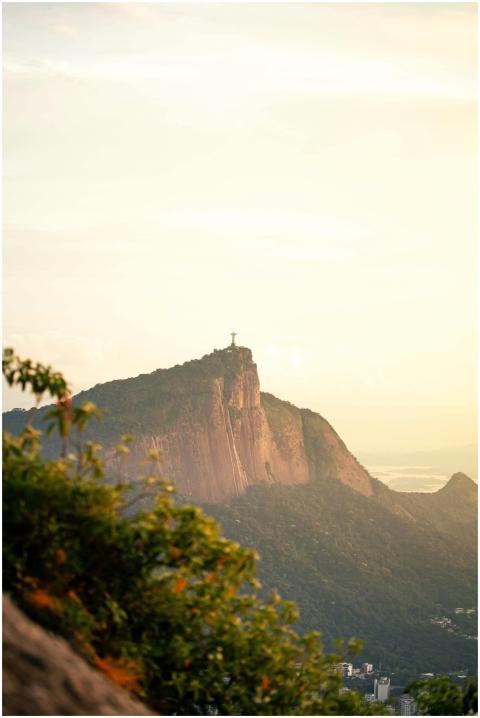 A stunning sunset view of Christ the Redeemer on C