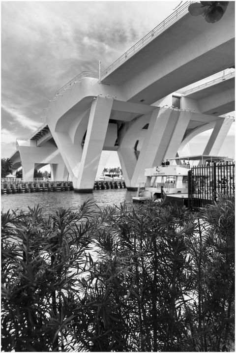 Monochrome Urban Bridge Water