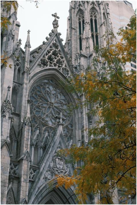 Stunning Gothic facade of St. Patrick's Cathedral,