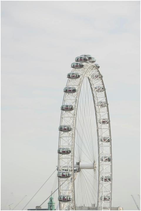 Iconic London Eye on a cloudy day in London, Engla