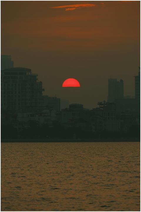 Dramatic Urban Sunset Over