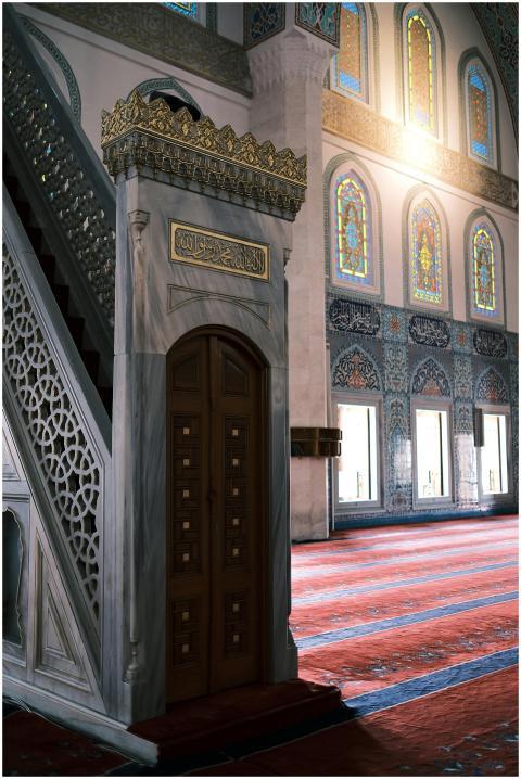 Beautiful Ottoman mosque interior featuring ornate