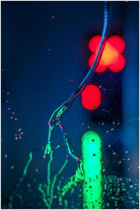 Intriguing abstract art with colorful light reflec