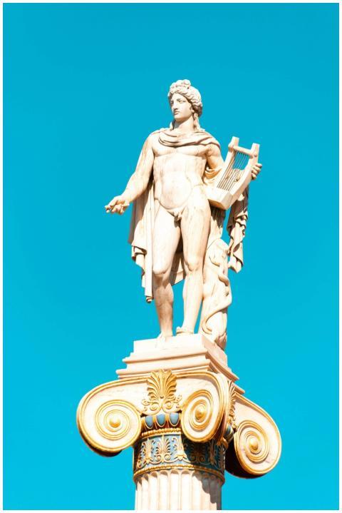 A stunning view of the Apollo statue atop a column