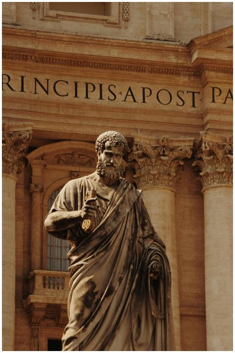 Ancient statue of St. Peter at the Vatican in Rome
