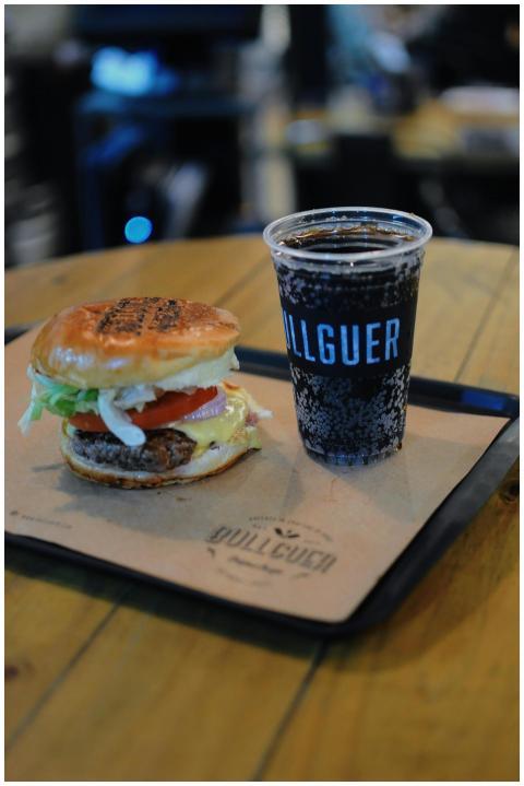 Delicious burger with fresh toppings paired with a