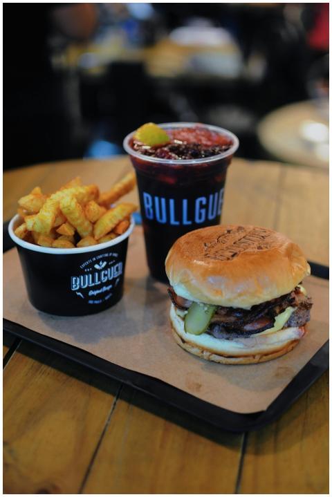 Savor a classic burger meal with crispy fries and