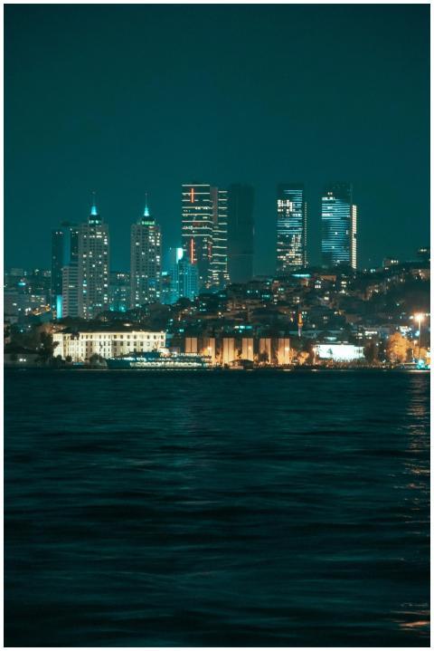 Captivating night view of Istanbul's skyline from