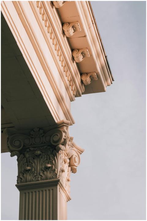 Close-up of a neoclassical Corinthian column in Af