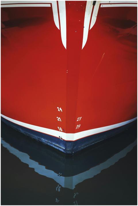 Free stock photo of fishing boat, port, red