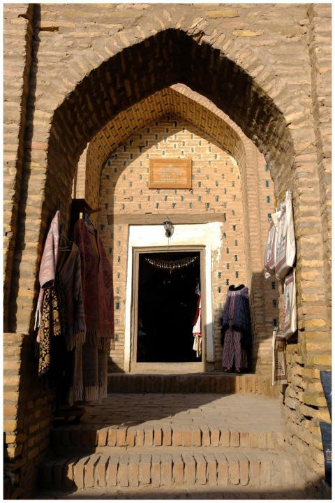 A rustic entrance to a historic bazaar in Uzbekist