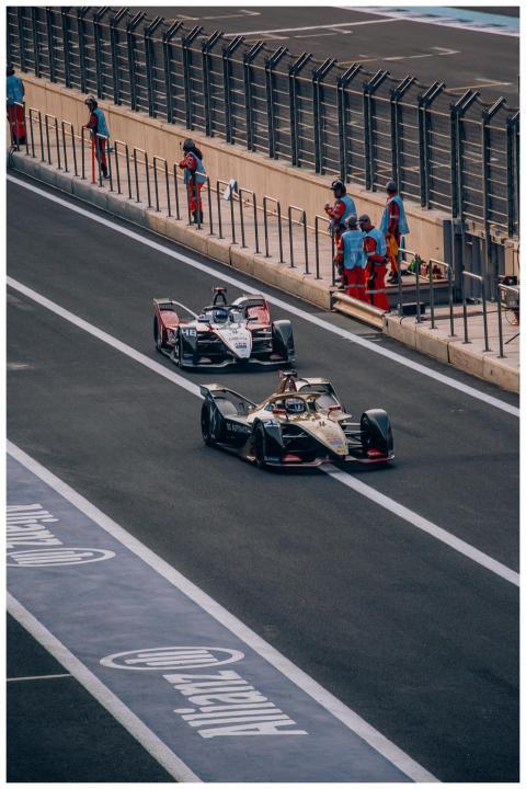 Exciting Formula E motorsport event at a race trac