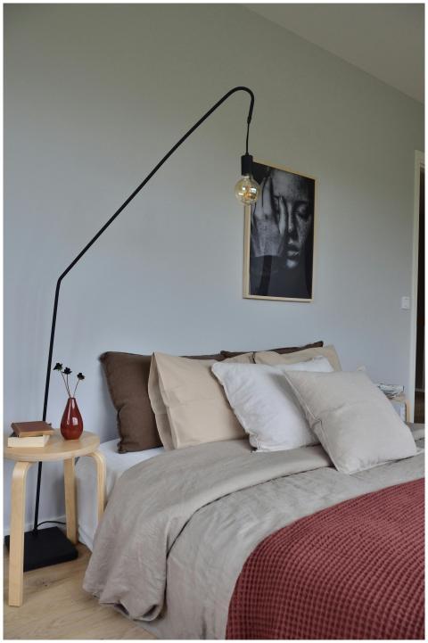 A stylish and cozy bedroom interior with Scandinav