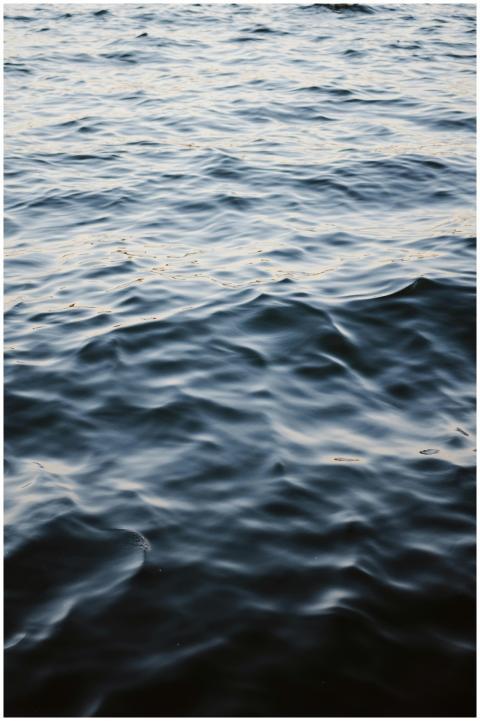 A close-up view of ocean waves and ripples under a