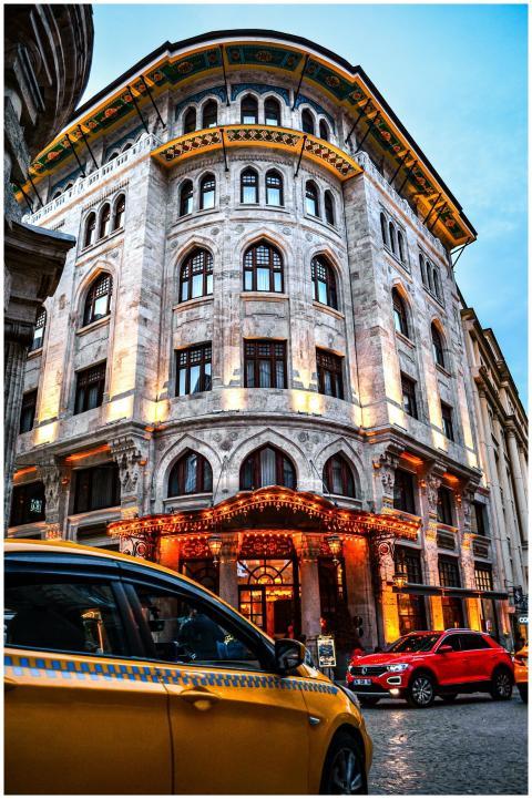 Stunning view of Vakif Han in Istanbul with vibran