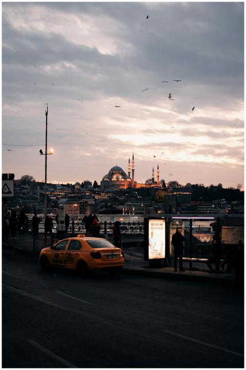 Scenic view of cityscape during twilight, featurin