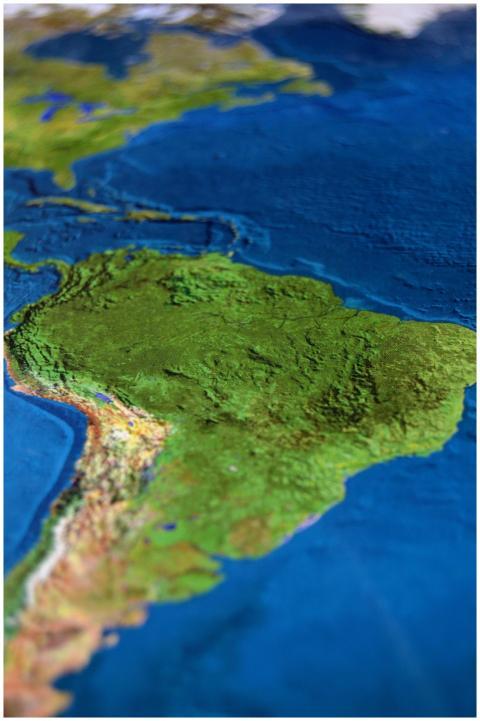 High-resolution map image showcasing South America