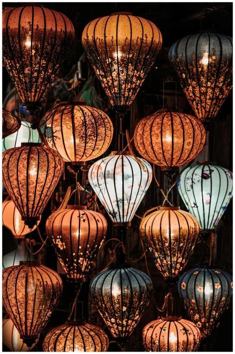 Vibrant traditional lanterns beautifully displayed
