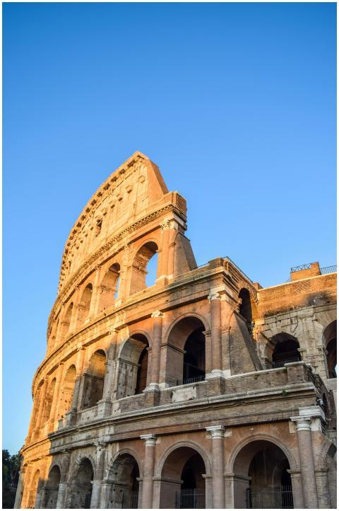 Capture of the iconic Colosseum in Rome with clear