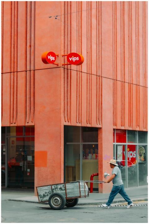 Colorful Urban Scene Man