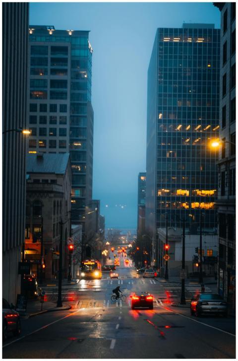 A moody, rainy evening captures the essence of Sea