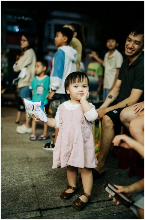 Adorable Child Enjoying Evening