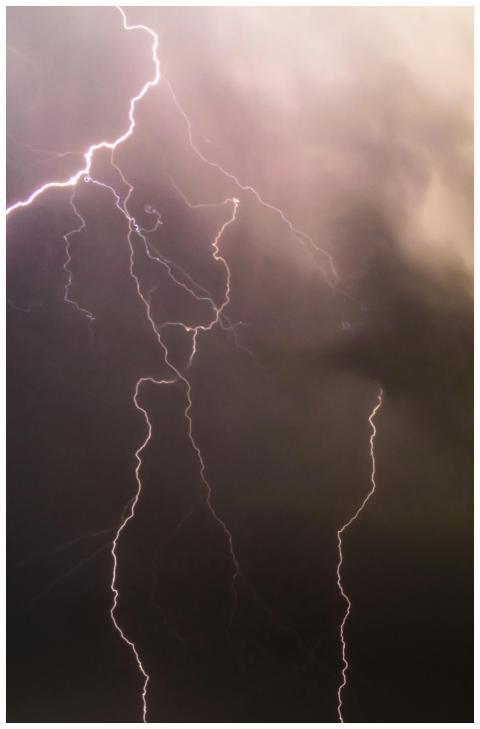 Captivating long exposure of lightning bolts durin