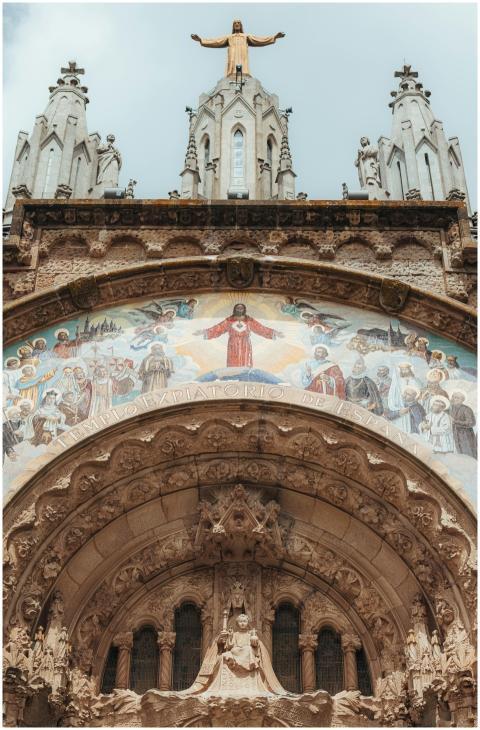 Intricate architectural detail of Temple Expiatori