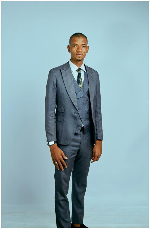 Elegant Portrait Businessman Gray