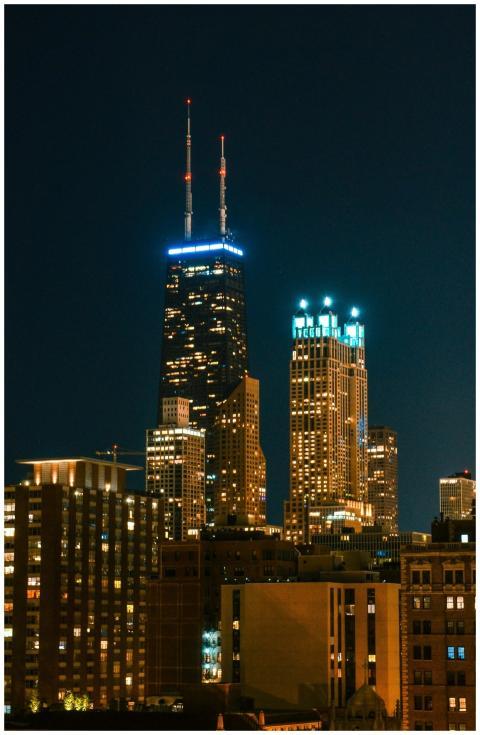 Stunning nighttime view of Chicago's illuminated s