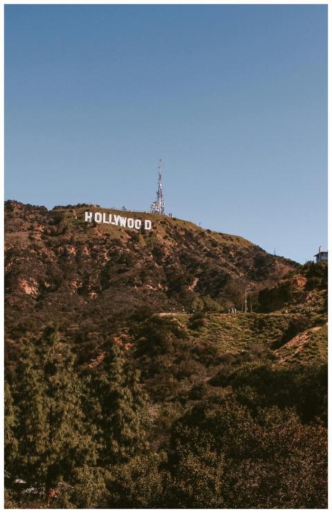 Scenic view of the Hollywood Sign on a sunny day i
