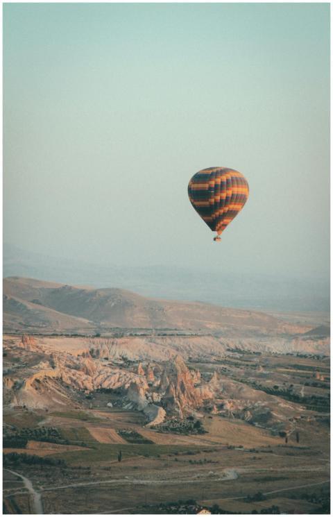 A hot air balloon gracefully floats above the stun