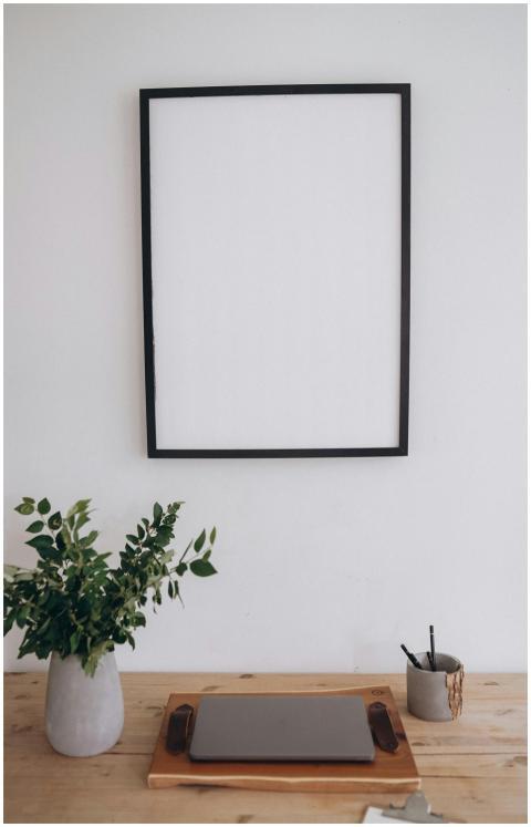 Clean and minimalist home office space featuring a