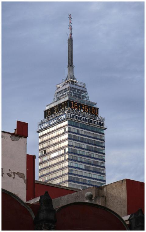 Iconic Torre Latinoamericana skyscraper in Mexico