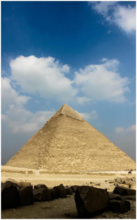 A majestic view of the Great Pyramid of Giza under