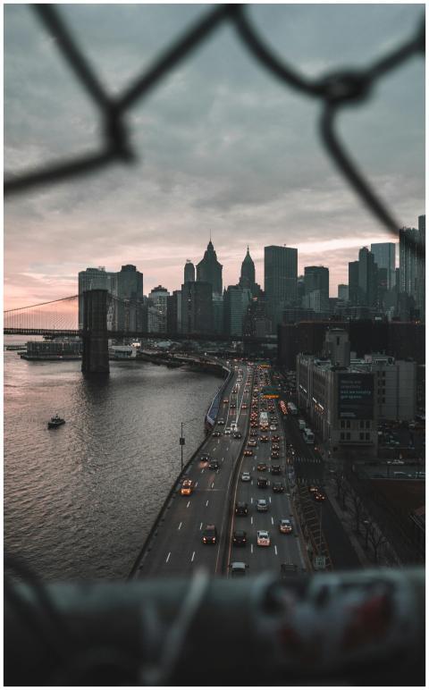 Captivating view of New York skyline and traffic a