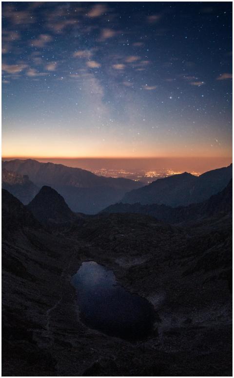 Breathtaking view of Slovakia's High Tatras at nig