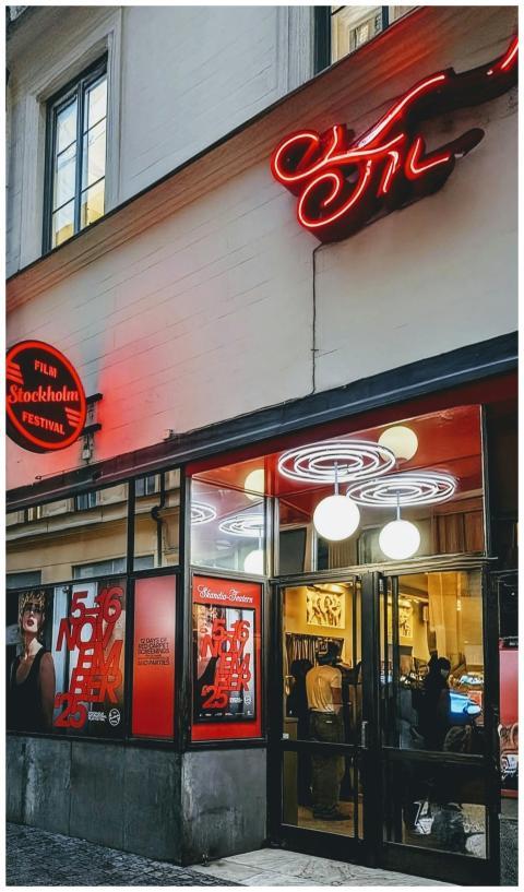 Neon Lit Entrance Stockholm