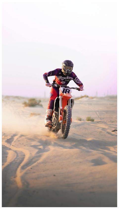 Exciting action shot of a motocross motorcycle in