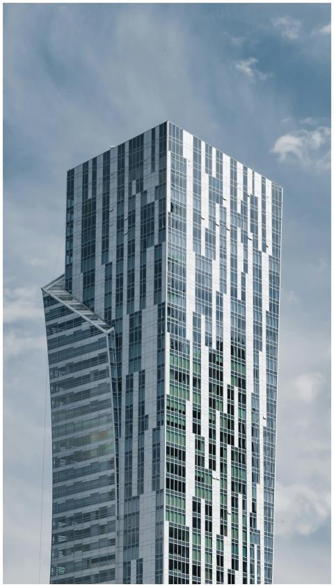 A striking modern skyscraper in Warsaw, showcasing