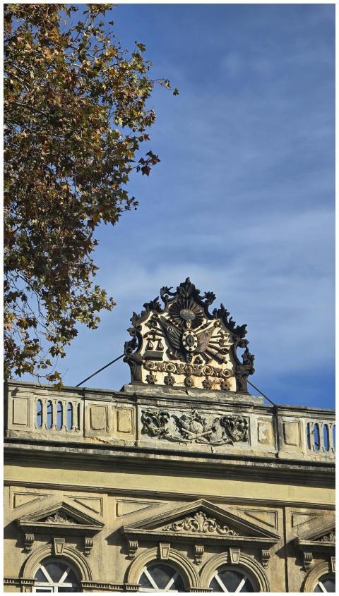 Close-up of intricate architectural details on a h