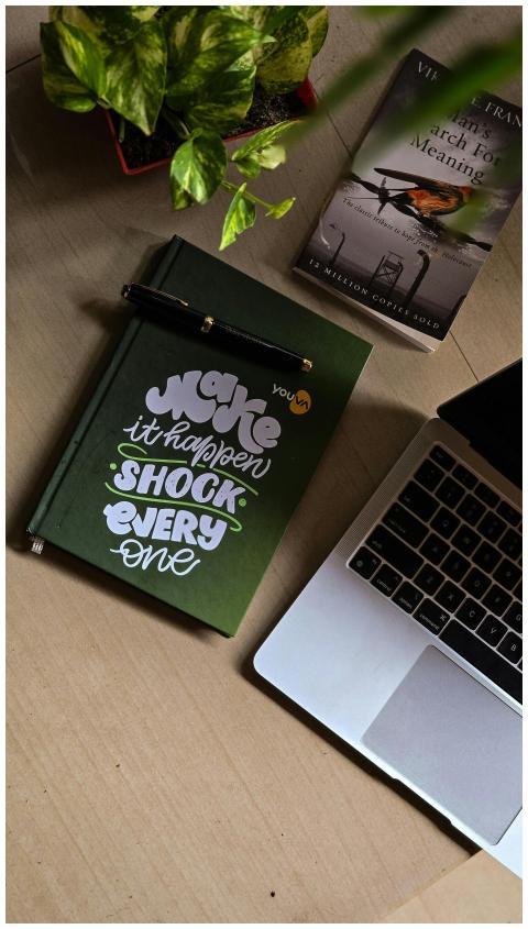 Modern Workspace Laptop Greenery