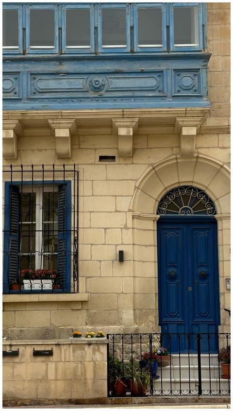 Charming Maltese architectural facade with traditi