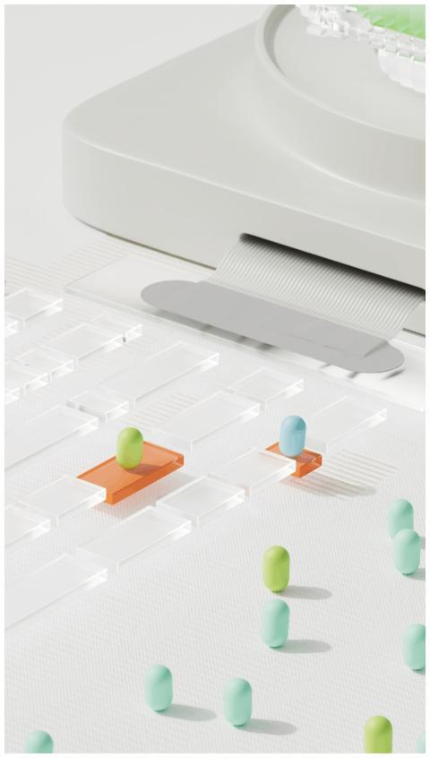 Abstract representation of AI ethics with pills on